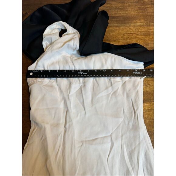 By Marlene Birger Chaitan One Shoulder Black Ruffle Mini Dress - Picture 6 of 10